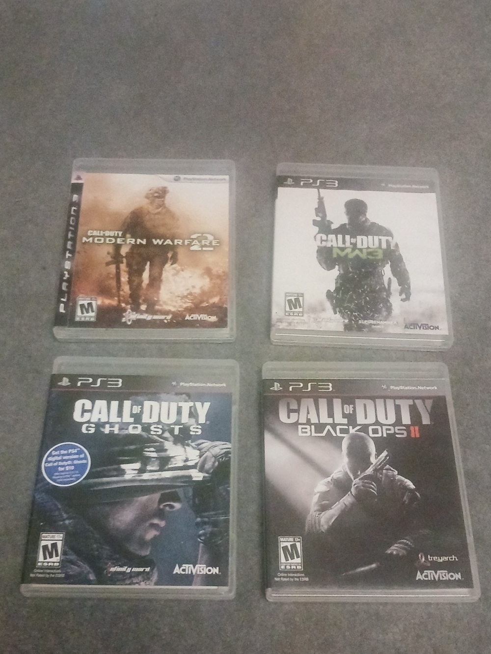Sony Call of Duty PS3 Game Set - Black, White, Olive, Blue Covers